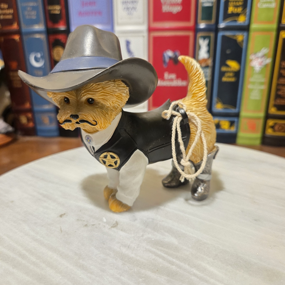 The Bradford Exchange Cowboy Dog Figurine - Silver, Black, White, Brown